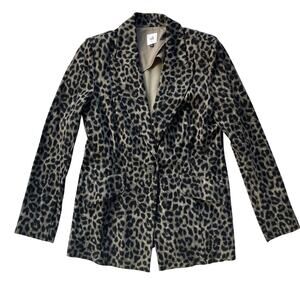 CAbi Leopard Print Blazer in Black and Tan